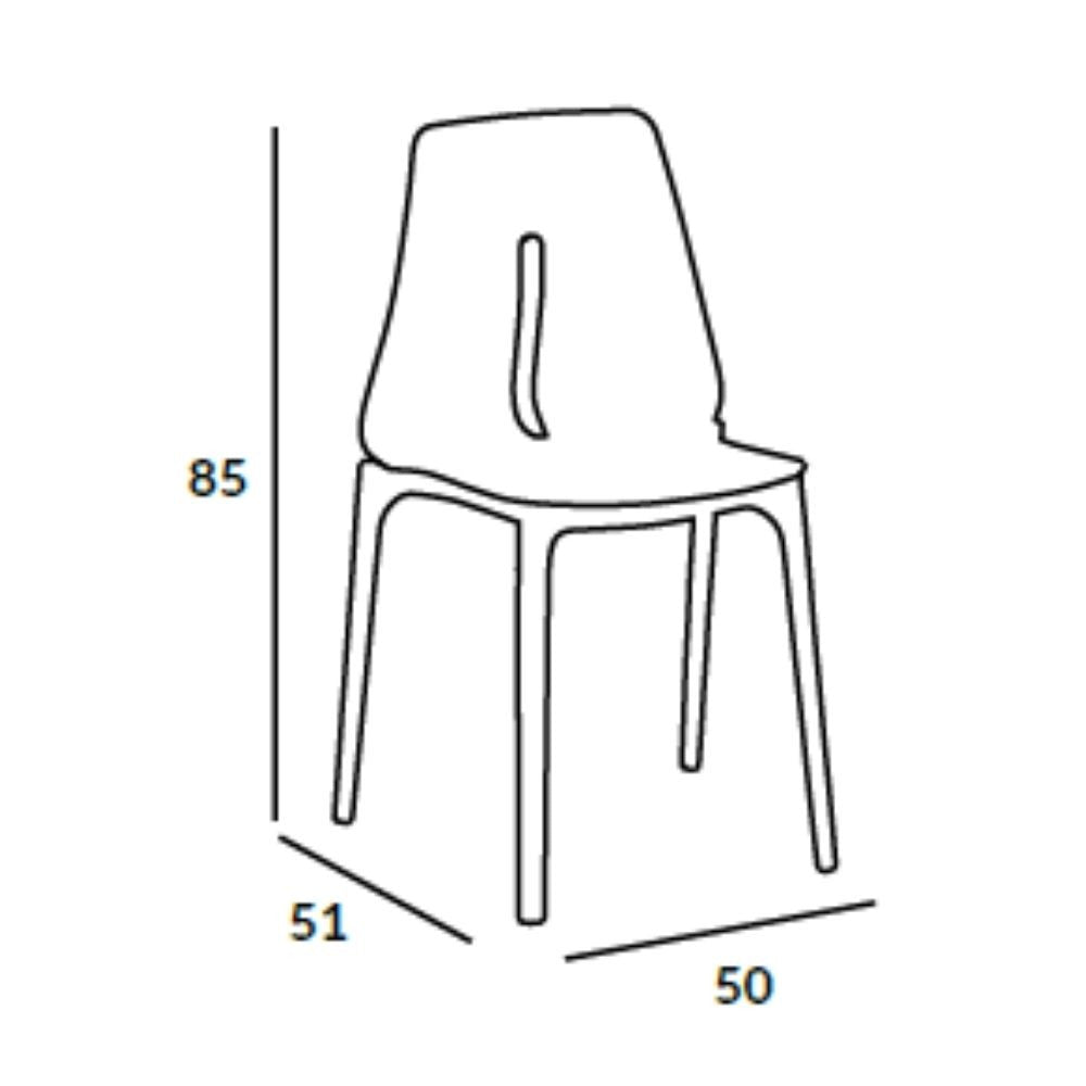EGO ARREDO Sedia Oblong Polipropilene Antracite Set 4 Pezzi