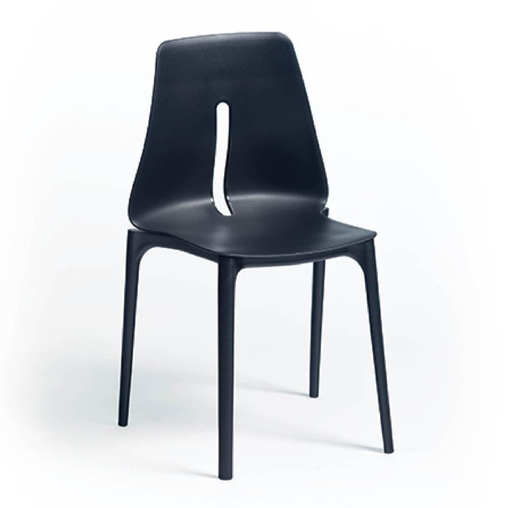 EGO ARREDO Sedia Oblong Polipropilene Antracite Set 4 Pezzi