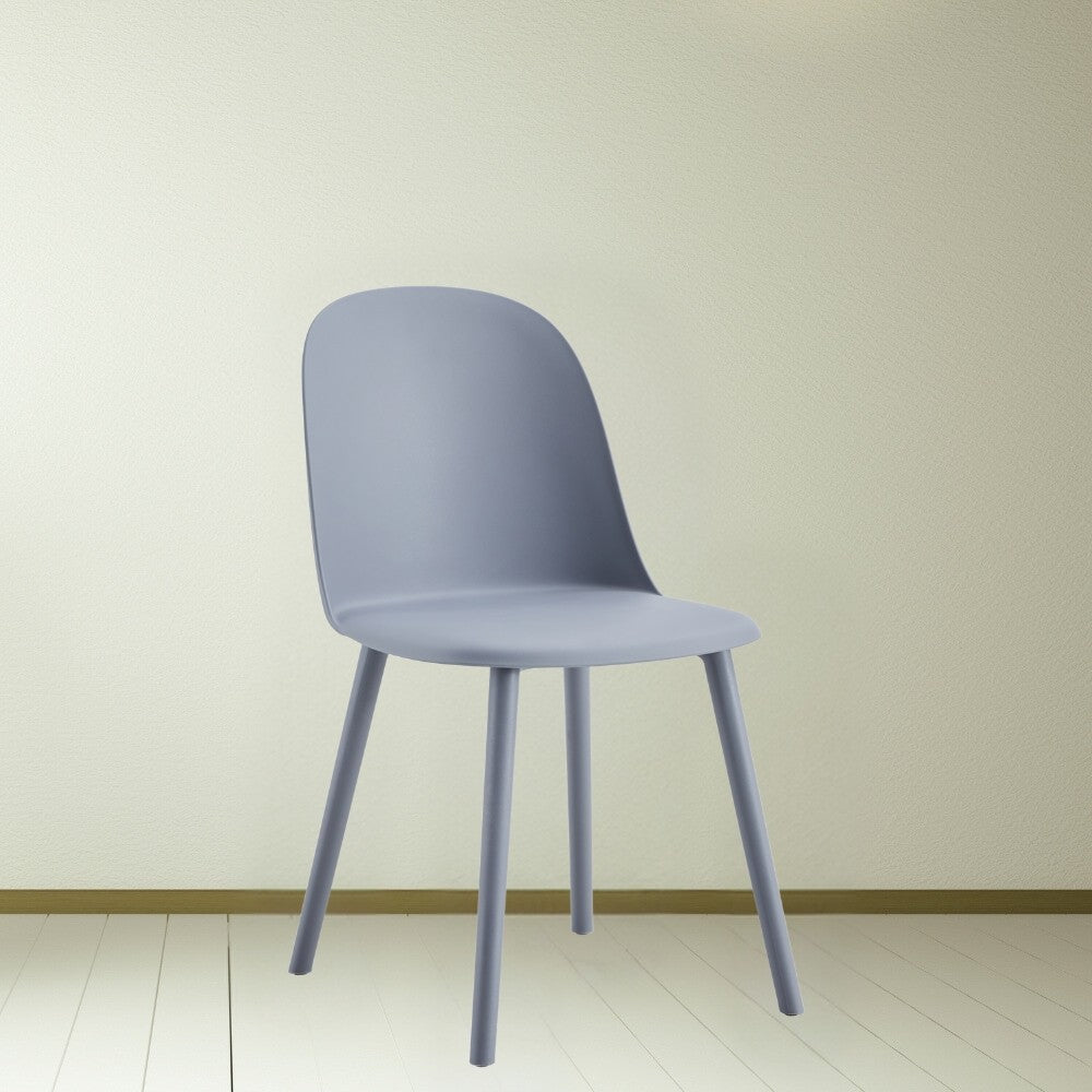 EGO ARREDO Sedia Opale In Polipropilene 55.5X44Xh80 Cm Colore Grigio Scuro Set 4 Pezzi