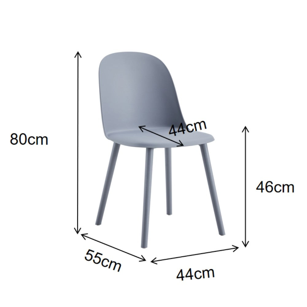 EGO ARREDO Sedia Opale In Polipropilene 55.5X44Xh80 Cm Colore Grigio Scuro Set 4 Pezzi