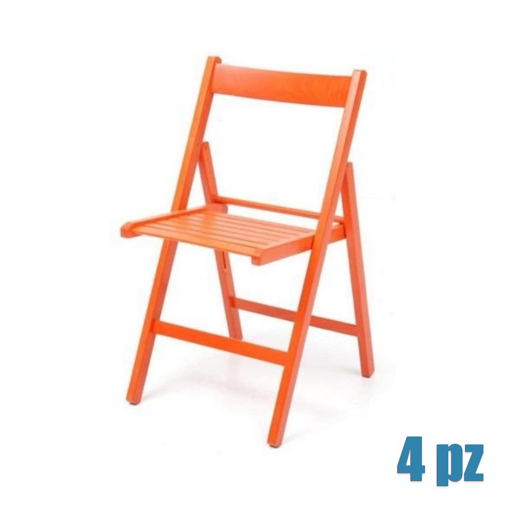 EGO ARREDO Sedia Pieghevole Penelope In Legno Arancio 4 pz