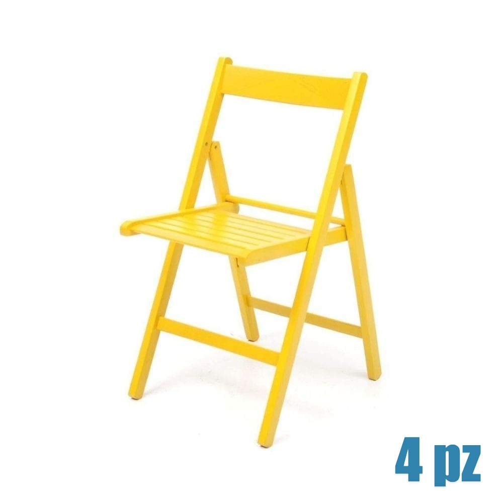 EGO ARREDO Sedia Pieghevole Penelope In Legno Giallo 4 pz