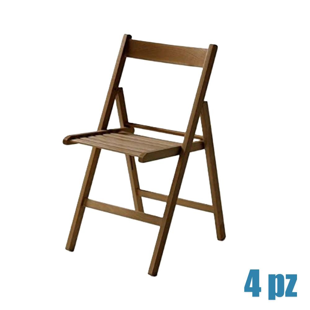 EGO ARREDO Sedia Pieghevole Penelope In Legno Noce 4 pz