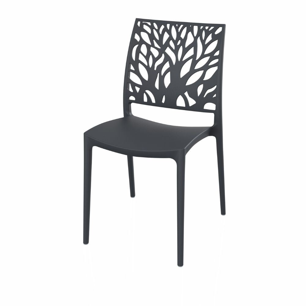 EGO ARREDO Sedia Tree In Polipropilene Rinforzata Con Fibra Di Vetro Colore Grigio Metal Set 4 Pezzi