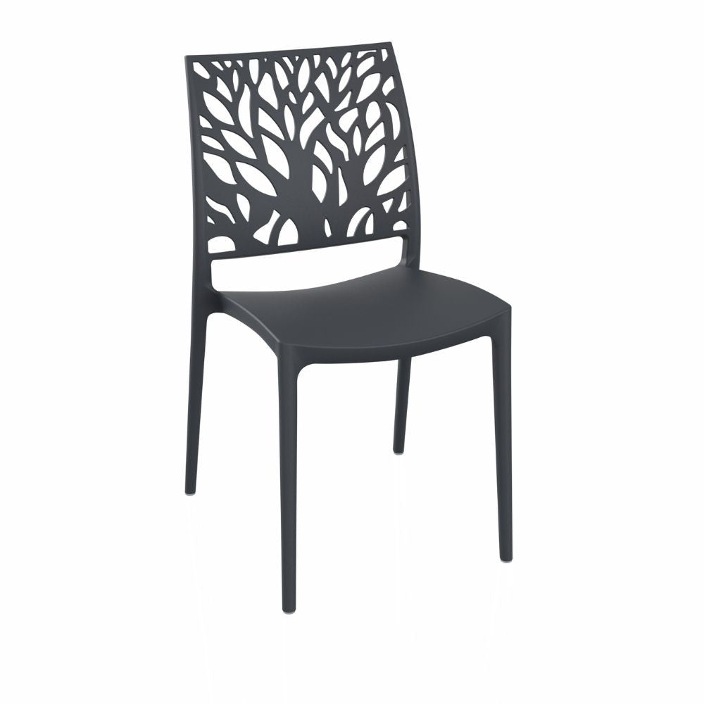 EGO ARREDO Sedia Tree In Polipropilene Rinforzata Con Fibra Di Vetro Colore Grigio Metal Set 4 Pezzi