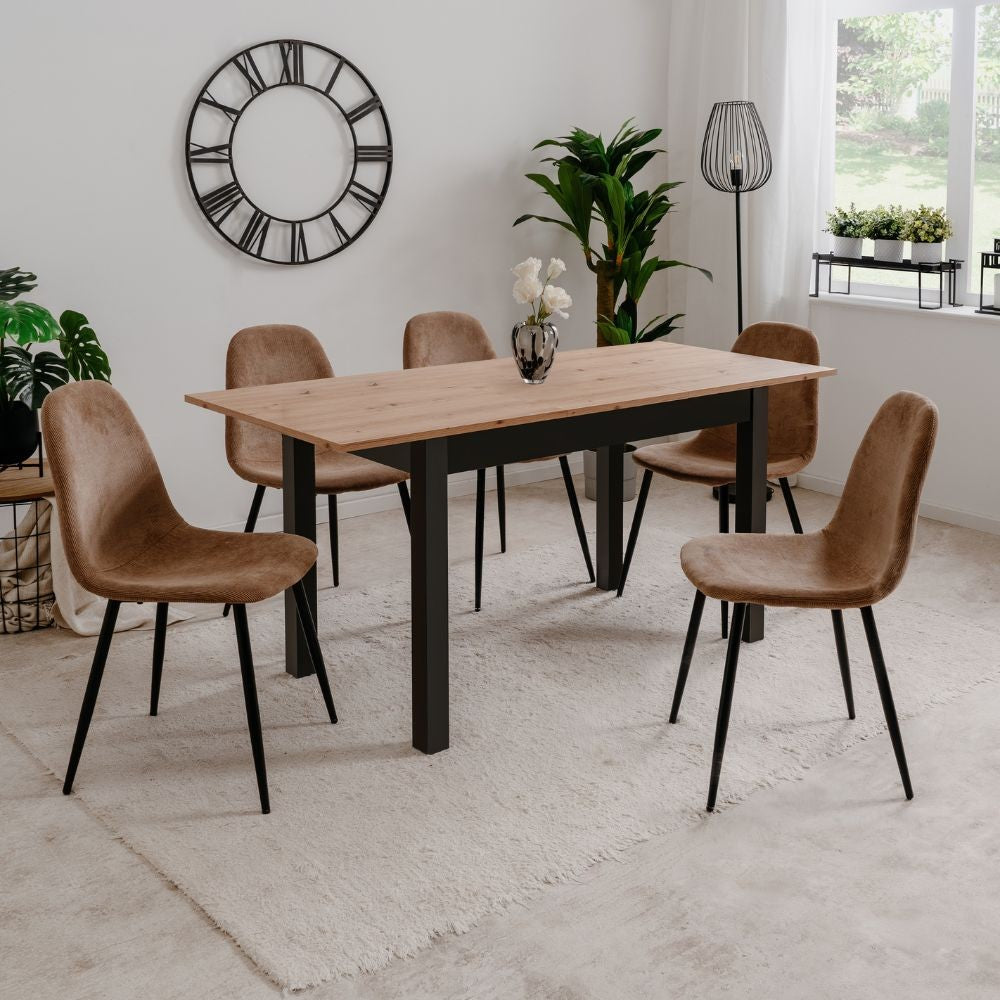 EGO ARREDO Tavolo Allungabile Coburg 120 Colore Rovere Con Gambe Nere