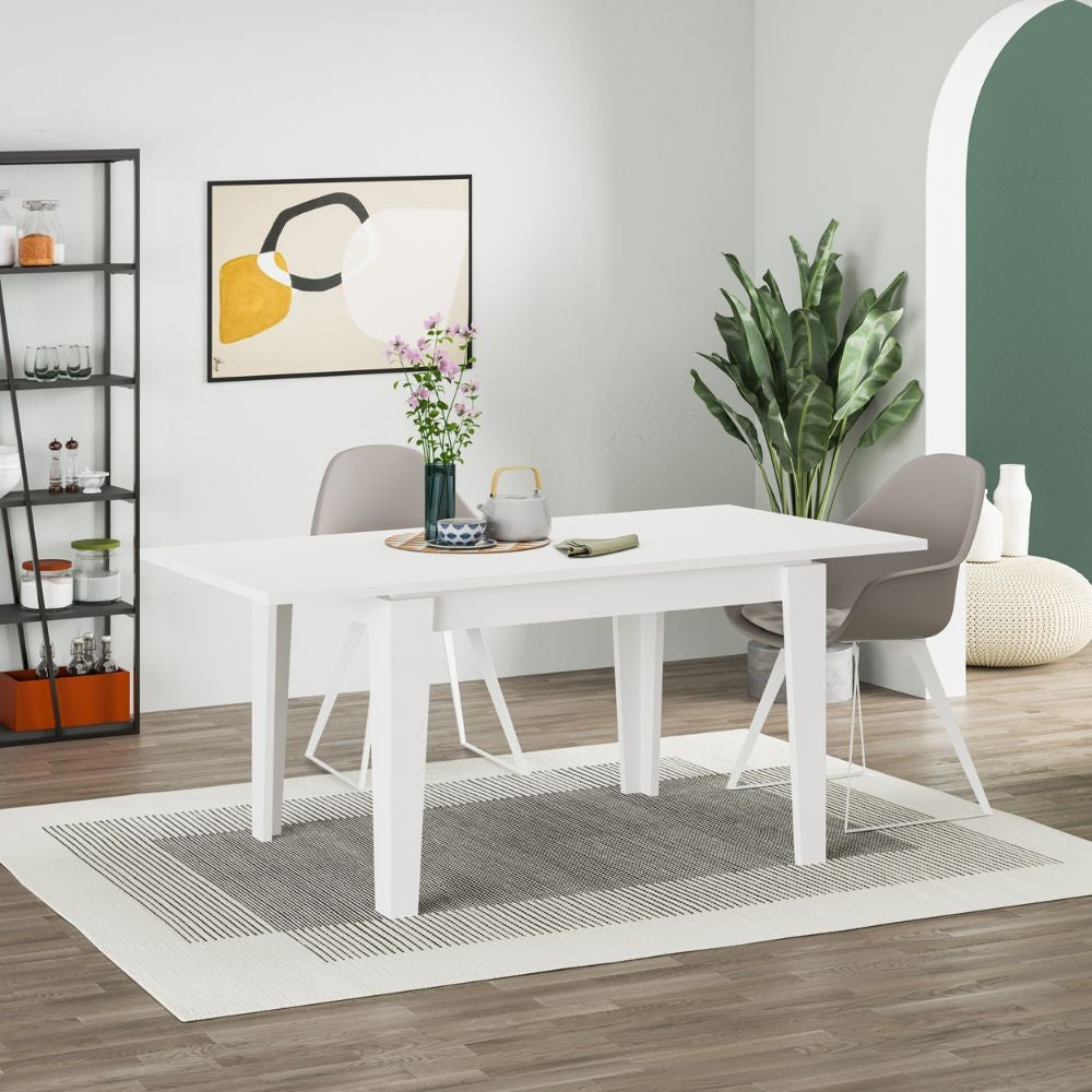 EGO ARREDO Tavolo Allungabile Megaron Bianco 120x80 Cm