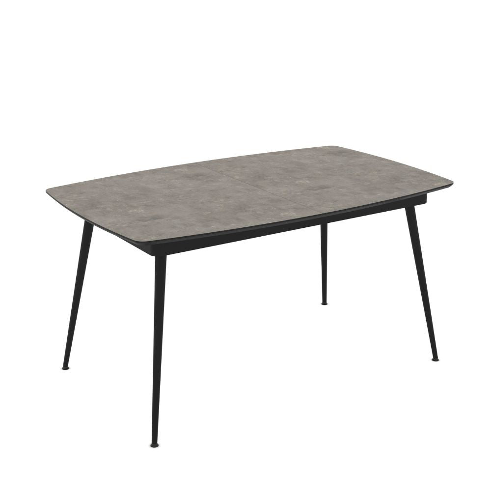 EGO ARREDO Tavolo Allungabile Yense Con Piano Colore Cemento E Struttura In Metallo Nero