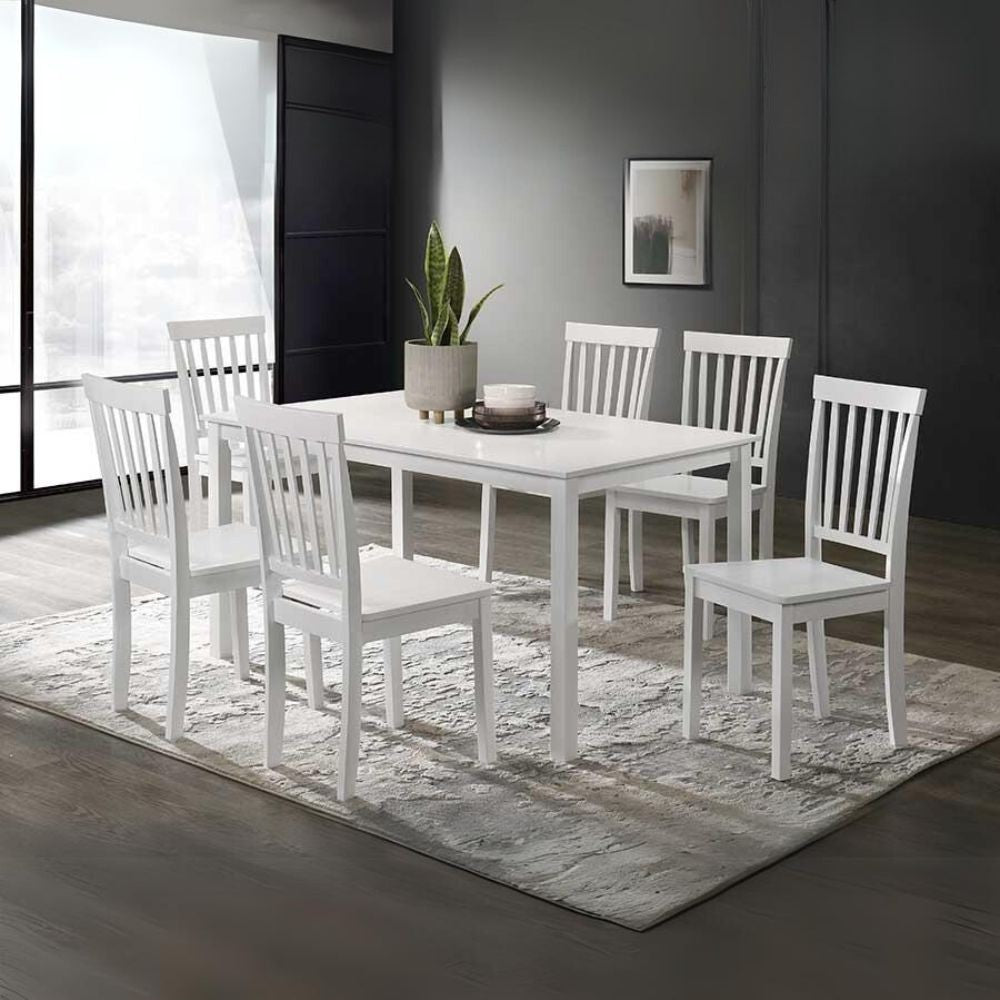 EGO ARREDO Tavolo Dori In Legno Colore Bianco H 73.8x140x80 Cm.