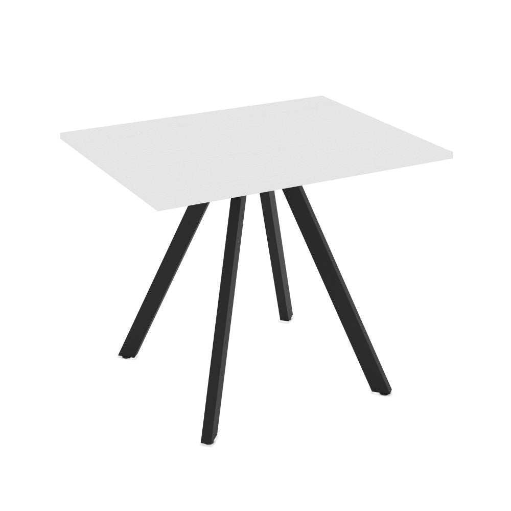 EGO ARREDO Tavolo Fisso Lucas Con Piano In Bianco Frassinato E Struttura In Metallo Nero