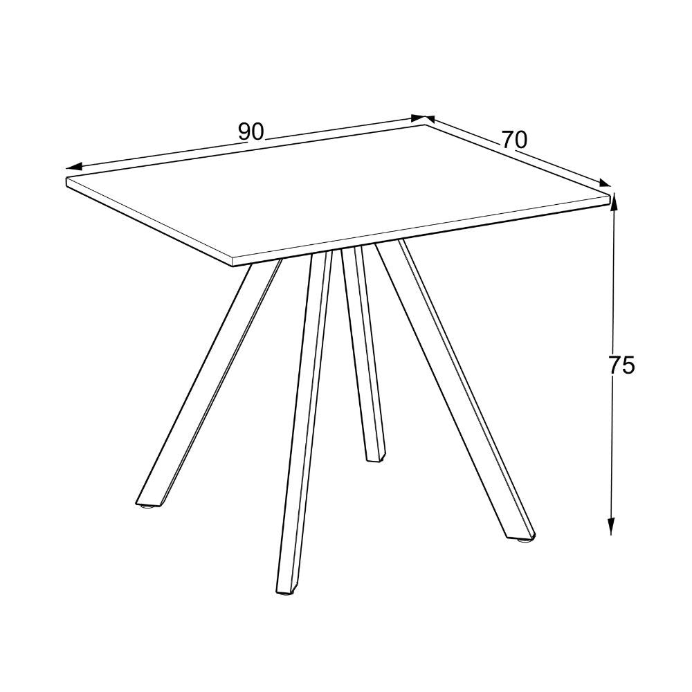 EGO ARREDO Tavolo Fisso Lucas Con Piano In Cemento E Struttura In Metallo Nero
