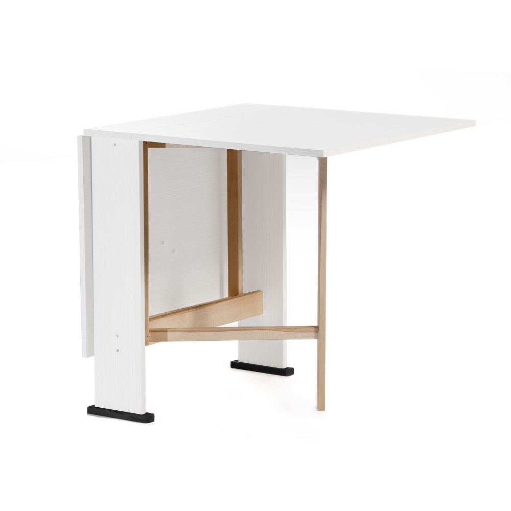 EGO ARREDO Tavolo Pieghevole Salvaspazio Mati 74x136 Colore Bianco Frassinato