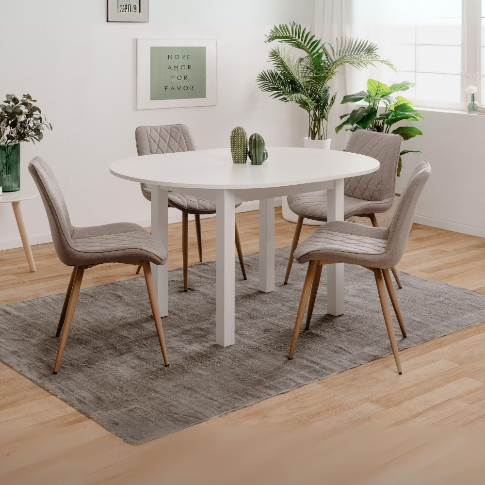 EGO ARREDO Tavolo Rotondo Allungabile Coburg 100 Colore Bianco 100x76x100 Cm.