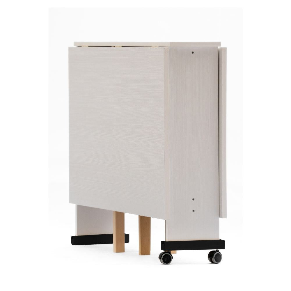 EGO ARREDO Tavolo Salvaspazio Trio Pieghevole 140x90x78 Cm Colore Bianco Frassinato