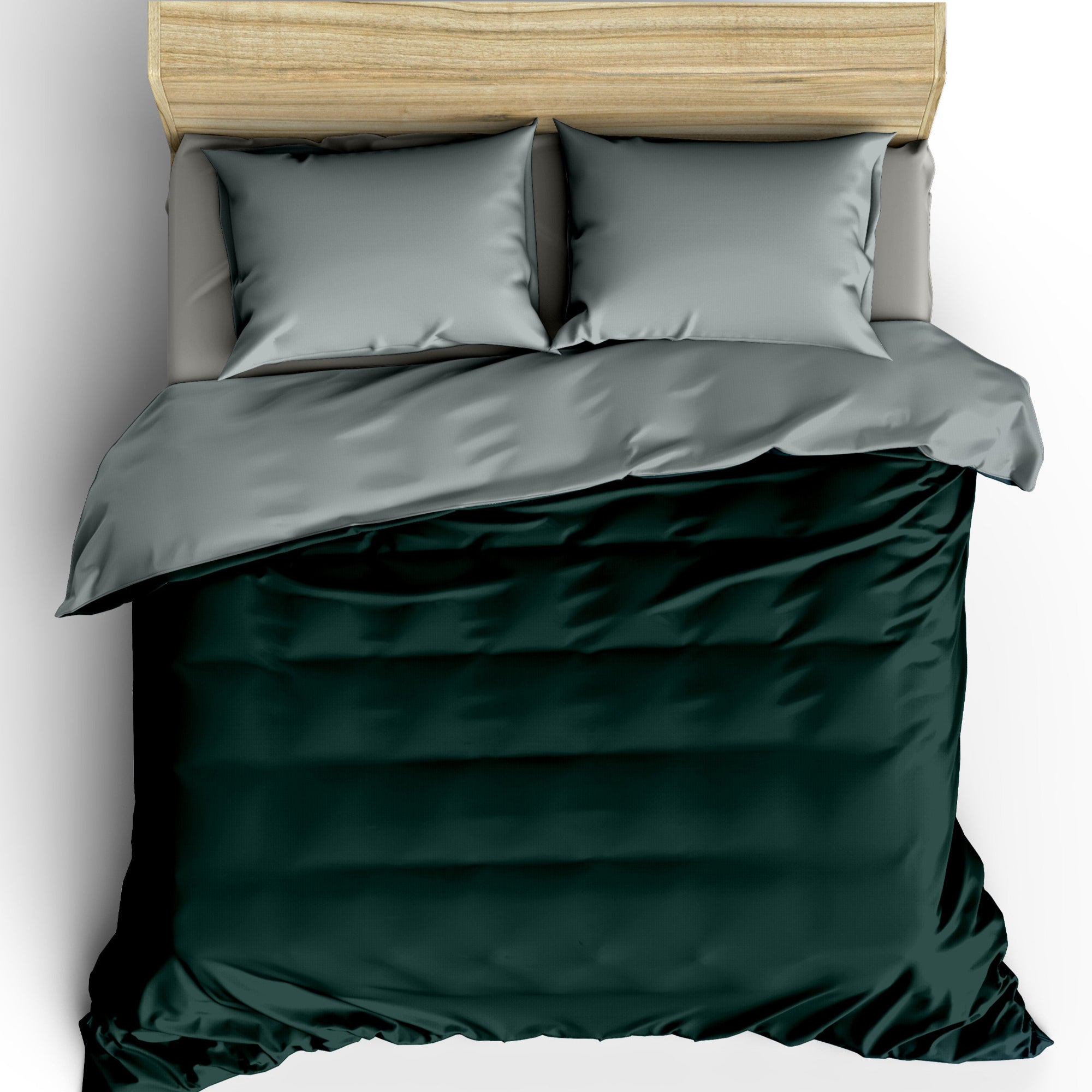 TESS HOME COLLECTION Parure Copripiumino Bicolore in 100% Cotone Percalle