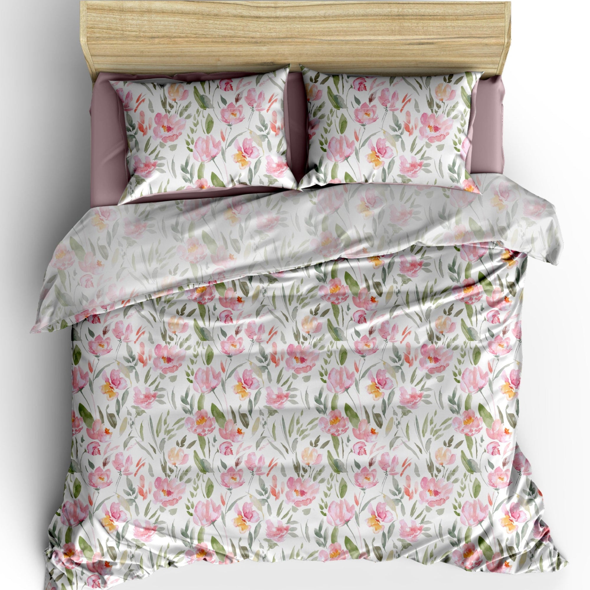 TESS HOME COLLECTION Parure Copripiumino Singolo "Pesca" - 100% Cotone Percalle