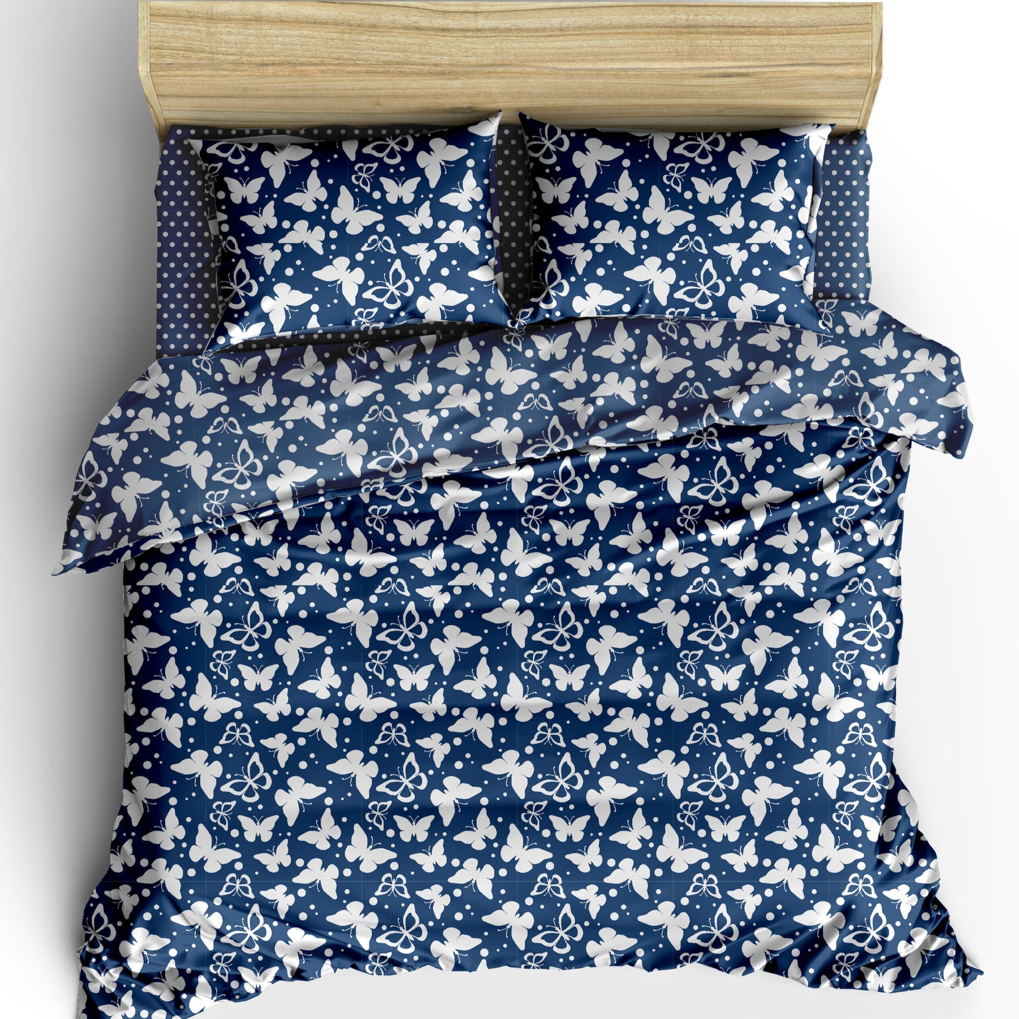 TESS HOME COLLECTION  Completo Copripiumino Butterfly in Puro Cotone