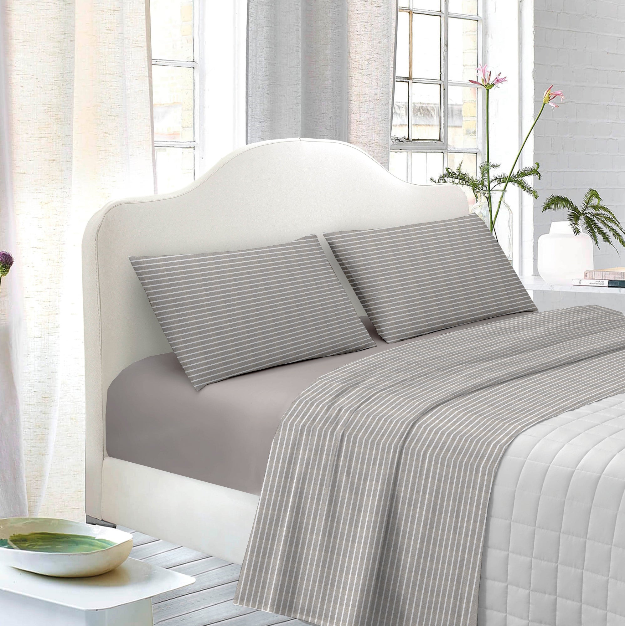 TESS HOME COLLECTION Completo Letto Stripe in Puro Cotone Tinto in Filo