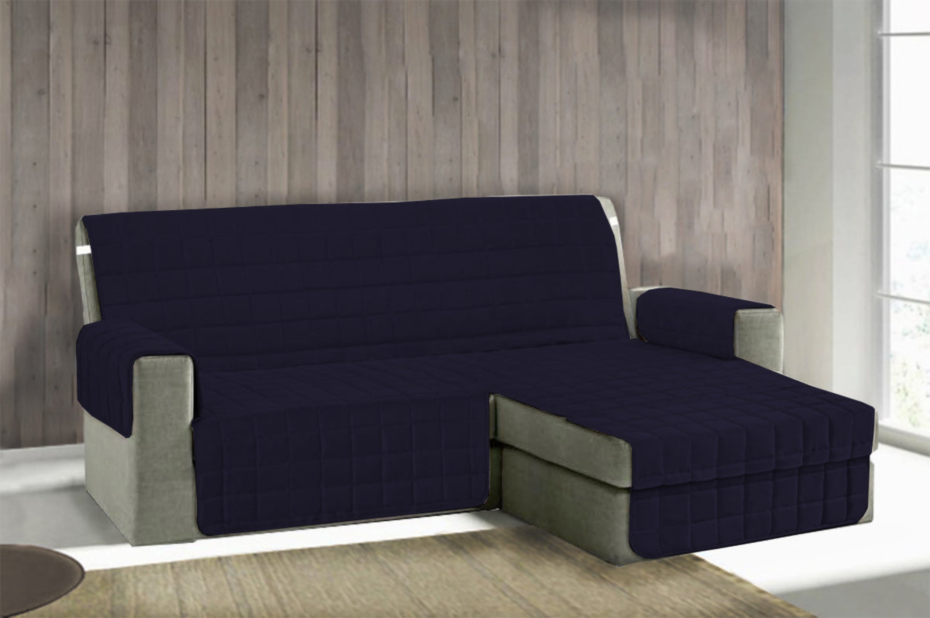 TESS HOME COLLECTION Copridivano Trapuntato Antimacchia con Penisola 3 Posti