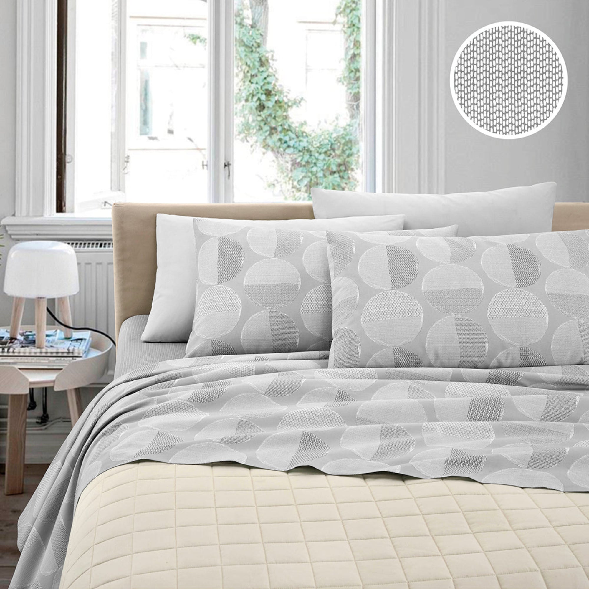 TESS HOME COLLECTION Completo Letto Matrimoniale Sfere - 100% Cotone Stampato