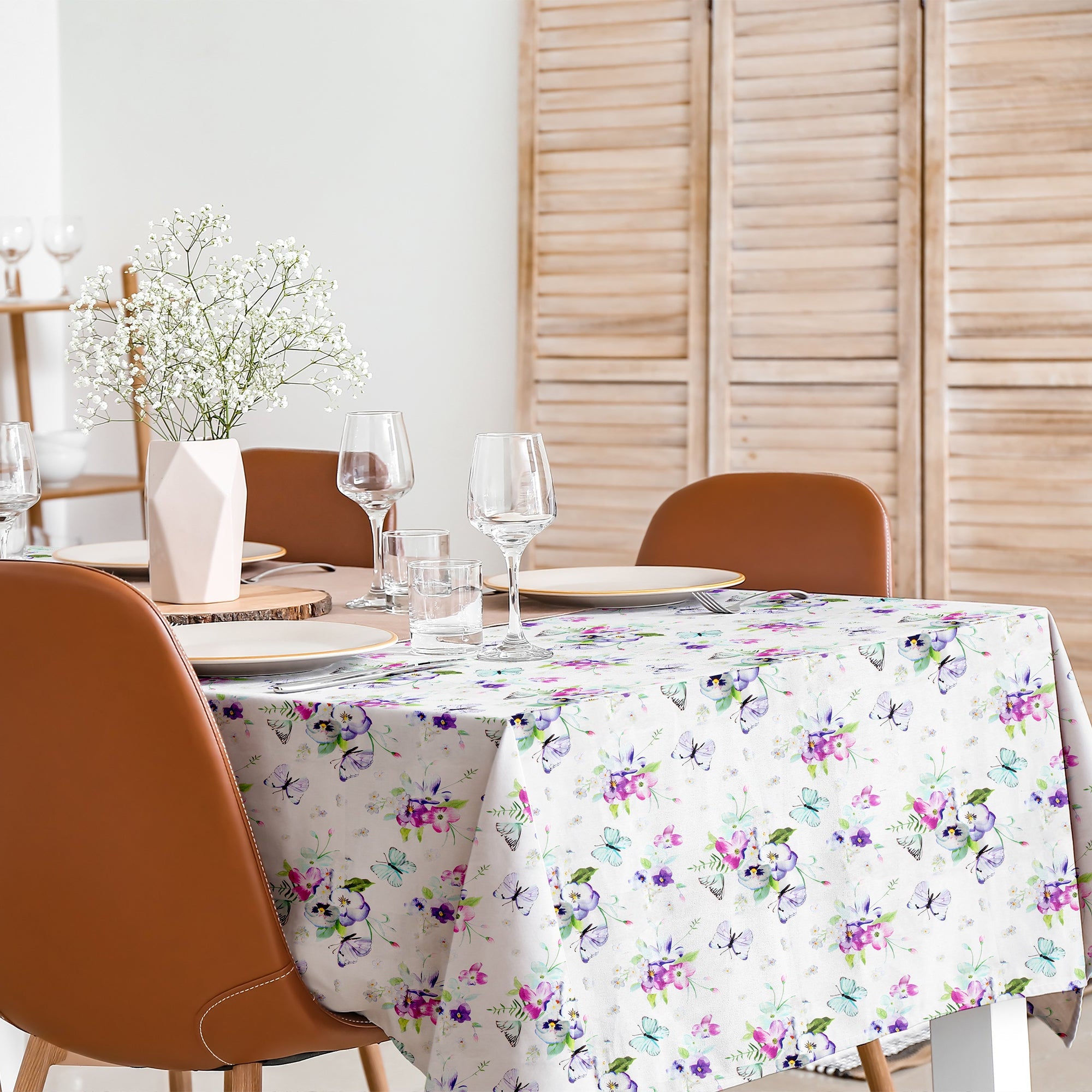 TESS HOME COLLECTION Tovaglia Antimacchia con Stampa Digitale Floreale